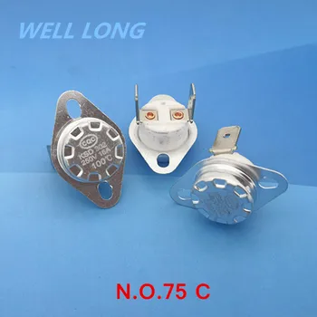 

(10 pcs/lot) Normally Open Thermostat, Temperature Switch, NO 75 Celsius KSD301 16A 250V .