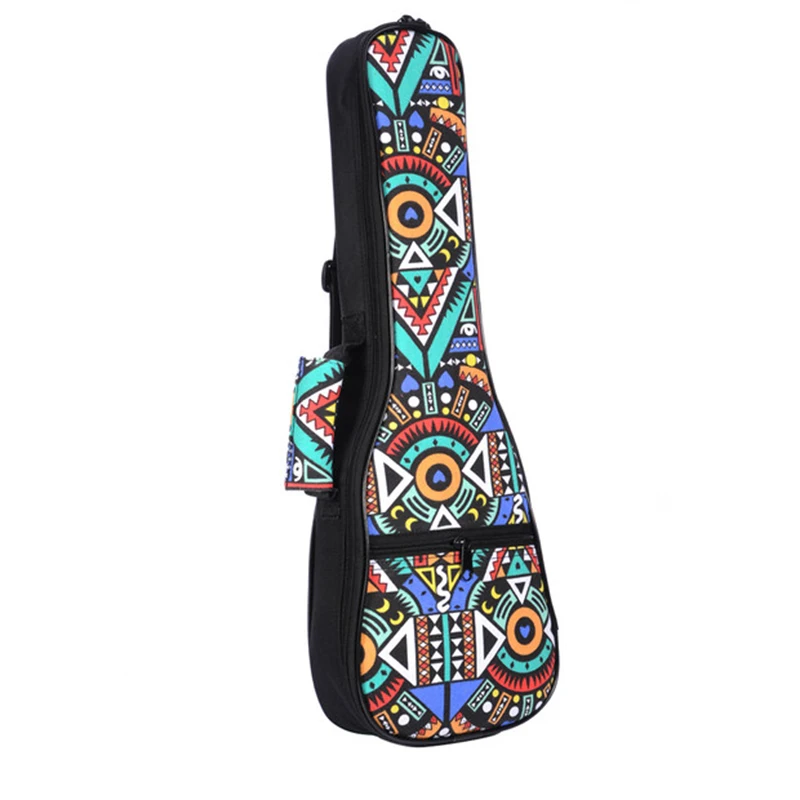 21 дюймов двойной ремень рука народная миниатюрная гитара укулеле сумка для переноски хлопок Мягкий чехол для миниатюрная гитара укулеле гитара Запчасти аксессуары, синий-граффити - Цвет: A