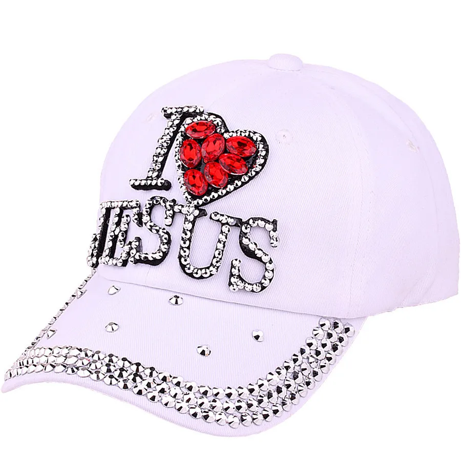

LGFD201961 women summer love jesus bling bling snapback stone shine baseball cap
