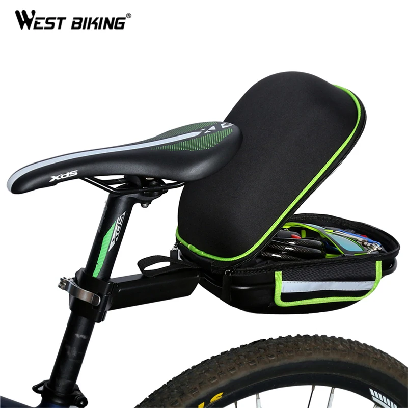 Sale WEST BIKING Cycling Saddle Bag Reflective Waterproof Mountain Bike Cycling Tail Extending Rain Cover Bicycle  Bike Rear Bag 1