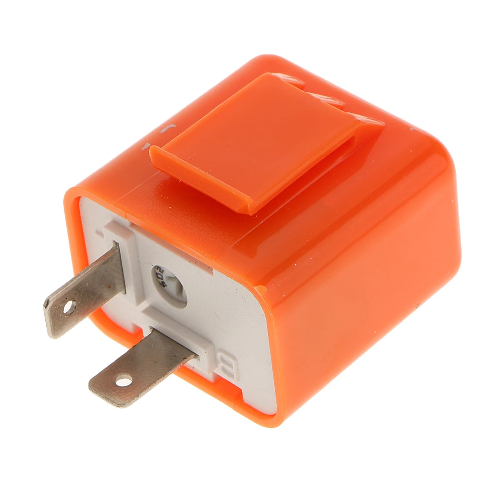 2Pin LED Flasher Relay Fix For LED Turn Signal Light Bulbs 12V Orange Turn Signal Flash LED Flasher Relay