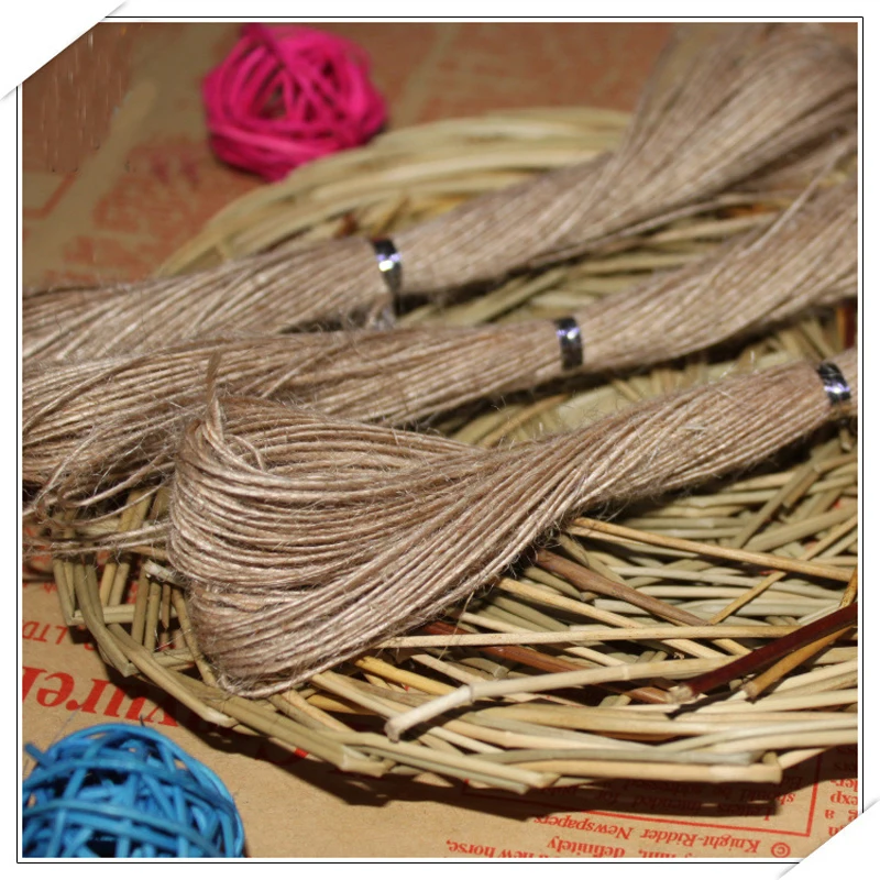 20 Meters Frame Wall Hemp Rope Environmental Dyed DIY Hand-knitted Decorative Kraft Color Hemp Cord Gift Pack Thread
