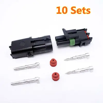 

10 Sets High Quality Delphi Connector Two Pins Way Waterproof Connector For Car