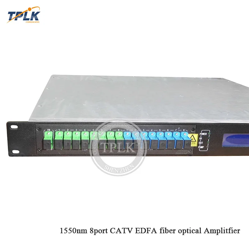 

New CATV EDFA optical fiber Amplifier WDM 1550nm 1U/ 80W 8port*23/24dbm sc/apc,sc/upc High power optical fiber Amplifier