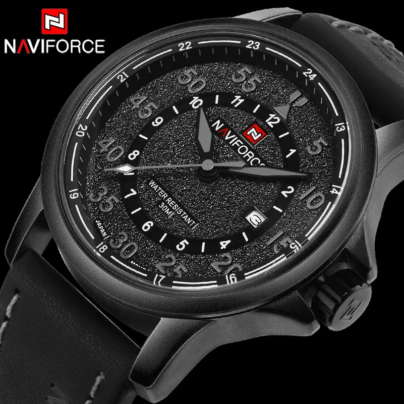 Men Sport Watches NAVIFORCE Luxury Top Brand Quartz Watches For Men Waterproof Auto Date Leather Wristwatches Relogio Masculino Men Sport Watches NAVIFORCE Luxury Top Brand Quartz Watches For Men Waterproof Auto Date Leather Wristwatches Relogio Masculino