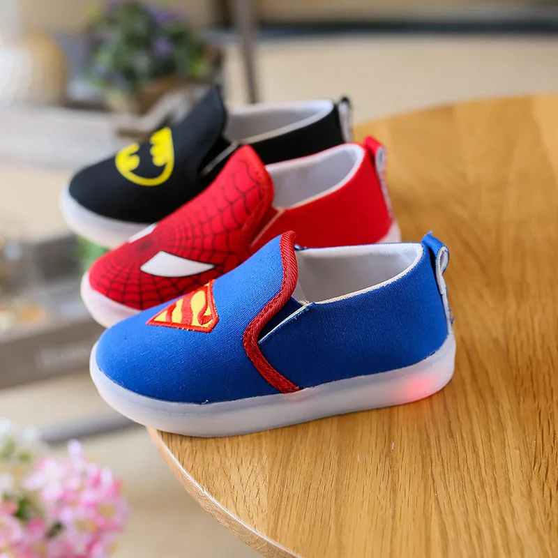 hot sales Cartoon infant tennis LED lighted baby casual shoes breathable Slip on cute girls boys shoes glowing baby sneakers