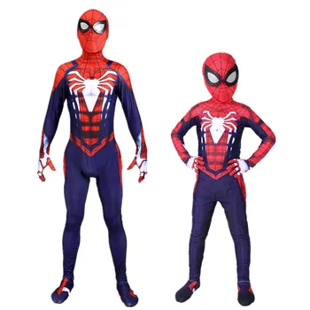 

New Game PS4 INSOMNIAC Spiderman Costume 3D Print Spandex Lycra Spider-man suit Costumes for adult and kid