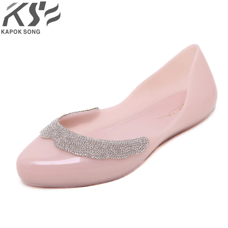 2018women flats rubber jelly shoes women candy summer luxury designer