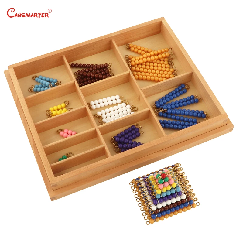 

Preschool Short Beads Chain International Version Teaching Aids Montessori Material Wood Boxes Educational Toy Learning MA128-A3