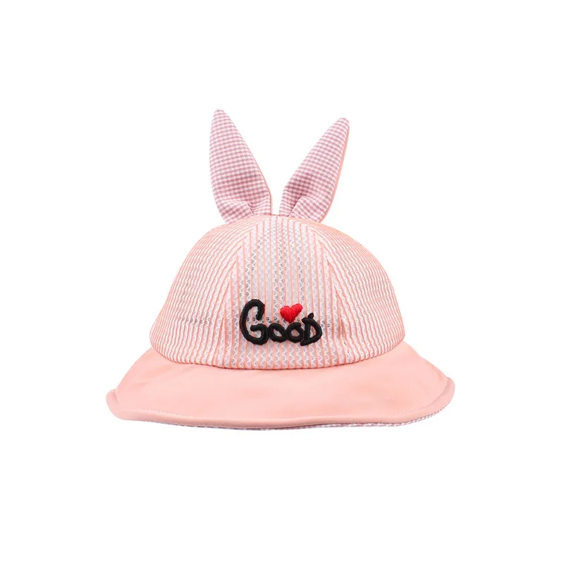 Mesh Bunny Baby Hat Breathable Soft Kids Hat Boys Girls Summer Sun Cap Wide Brim Lace Up Baby Hat With Ears Baby Girls Clothing (12)