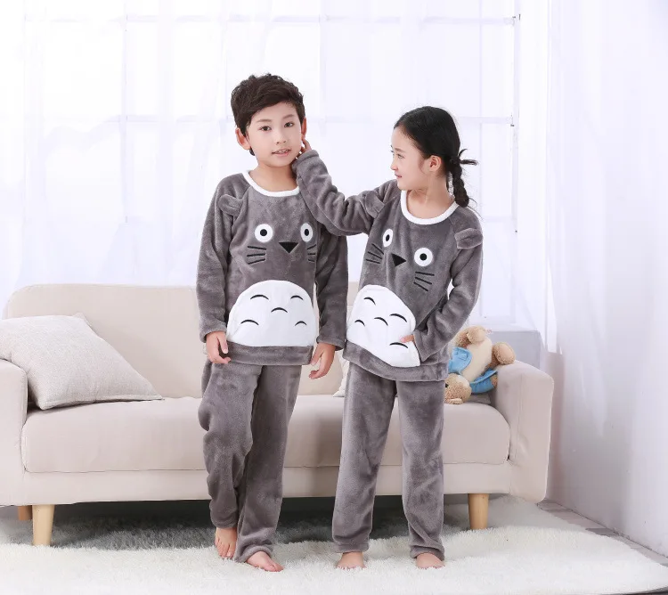 

Winter Children Fleece Pajamas Thicken Warm Flannel Sleepwear Girls Lounge Boy Coral Fleece Kids Pijamas Homewear Pyjama Sets