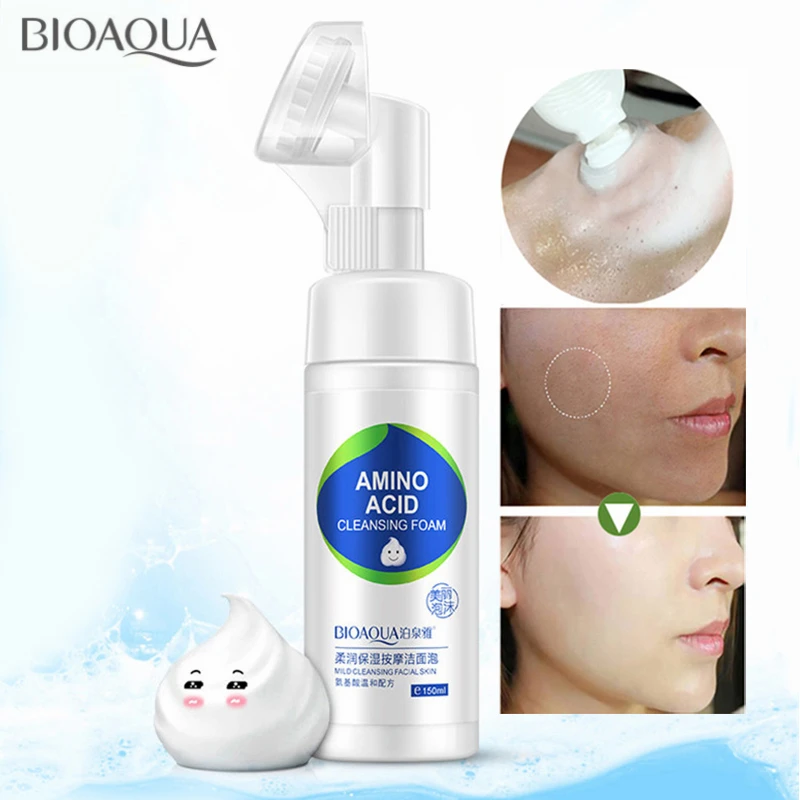 BIOAQUA Amino Acid Facial Cleanser โฟม Exfoliating Cleansing Pore