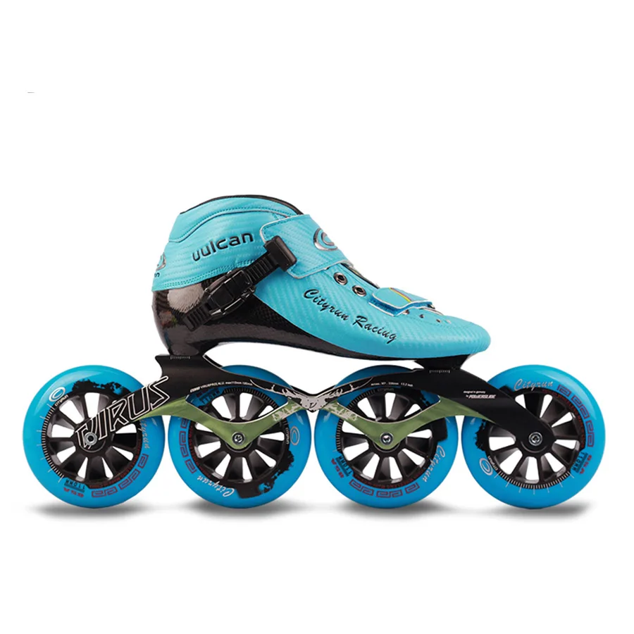 Cityrun Speed Inline Skates Carbon Fiber Professional Competition Skates 4 Wheels Racing Skating