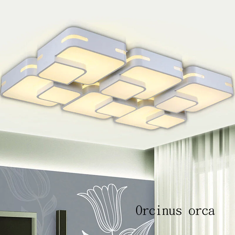 

Nordic modern compact led ceiling lamp living room bedroom creative personality rectangular ceiling lamp free shipping