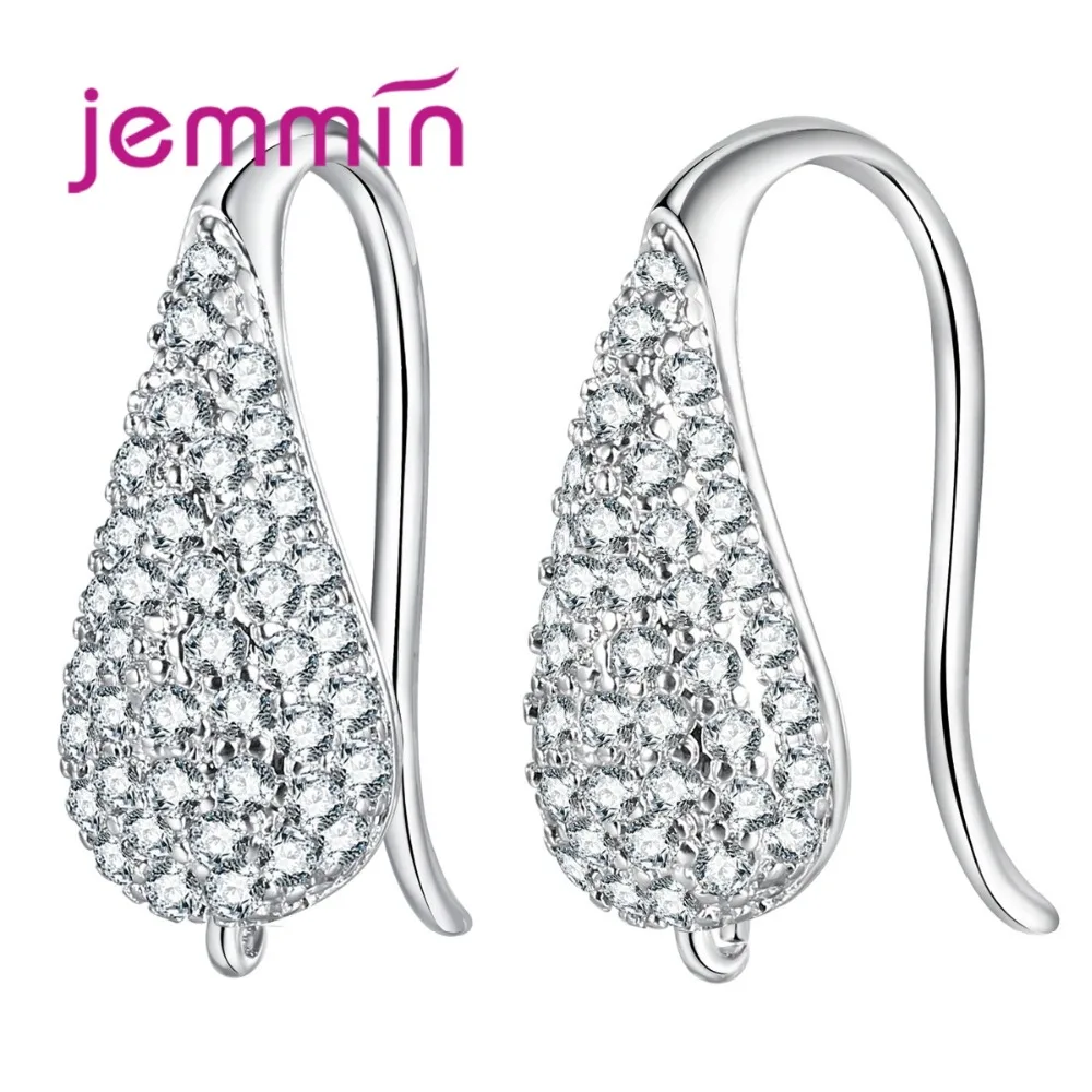 Серьги капельки из серебра 925 пробы с кристаллами|earrings|componentes |