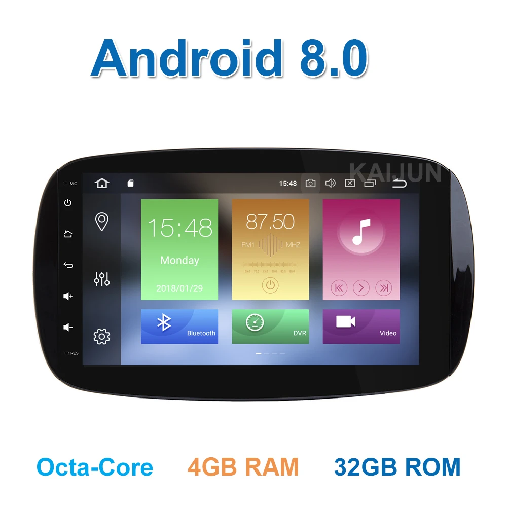 

9" Android 8.0 Car DVD Multimedia GPS Radio for Mercedes/Benz Smart Fortwo 2016 2017 2018 stereo
