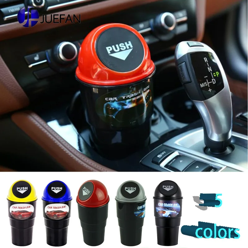 

JUEFAN Car Trash Bin Storage Mini Delicate Car Garbage Can Vehicle Trash Can Garbage Dust Case Holder (5 Colors Option)