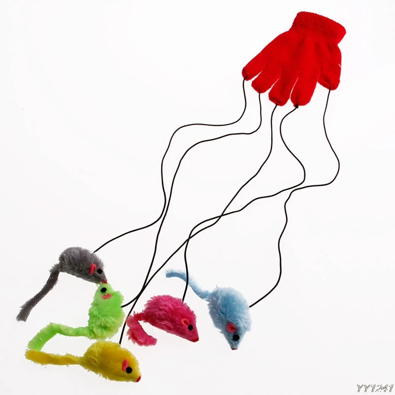 

Cat Kitten Play & Scratch Glove Mitt With Mouse Mice Trick Fun Activity Toy Y110-Dropshipping