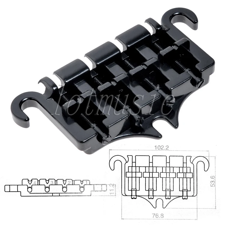 New Black 3 Point Bridge/Tailpiece Fit For Epiphone Bass