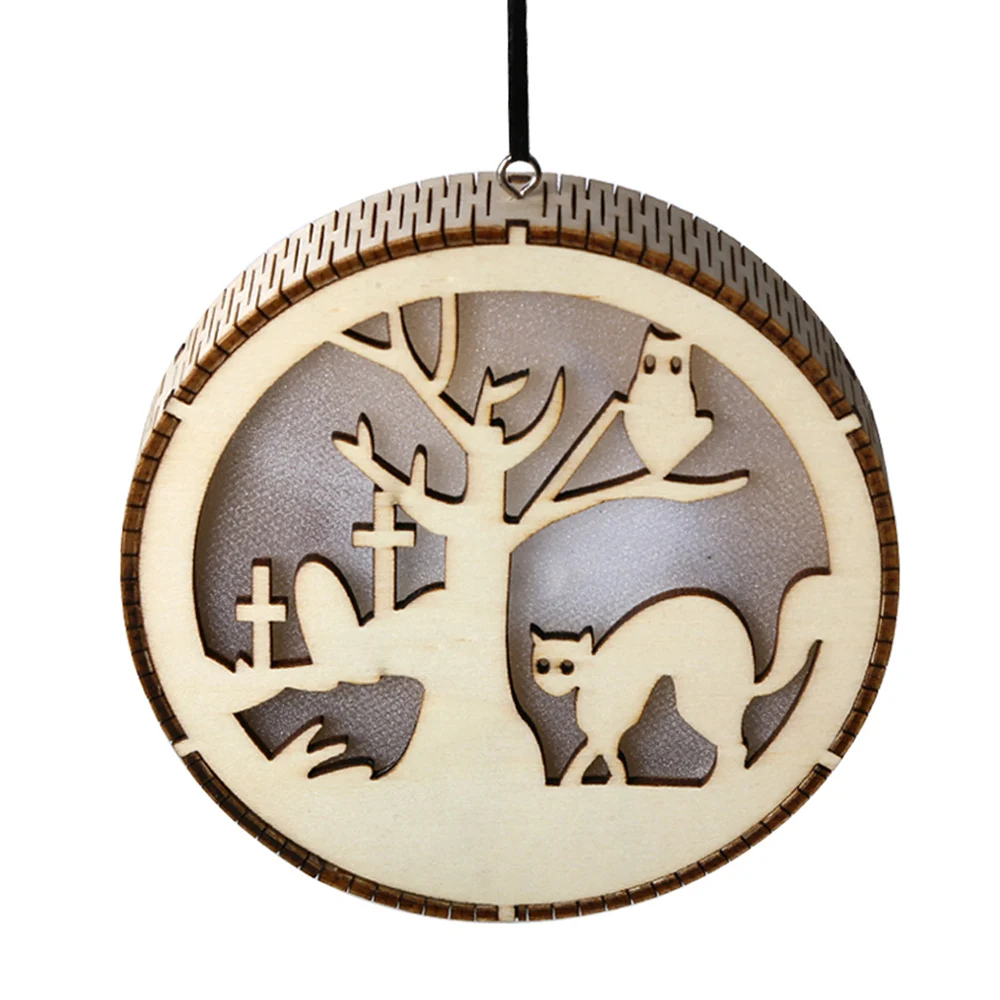 

Halloween Wooden Light LED Night Light Wall Table Decor Three-dimensional Hanging Ornaments Halloween Party Decoration