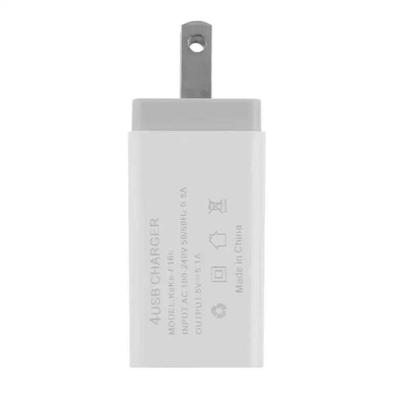 4 منافذ USB مهايئ شاحن الولايات المتحدة الاتحاد الأوروبي التوصيل الهاتف المحمول شاحن أربعة USB ميناء 5 V 5.1A سفر سريع شحن شاحن مؤشر ضوء