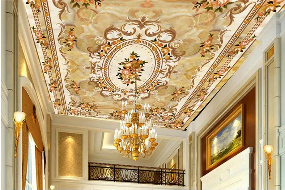 custom 3d ceiling murals wallpaper Beige stone wallpaper for bathroom