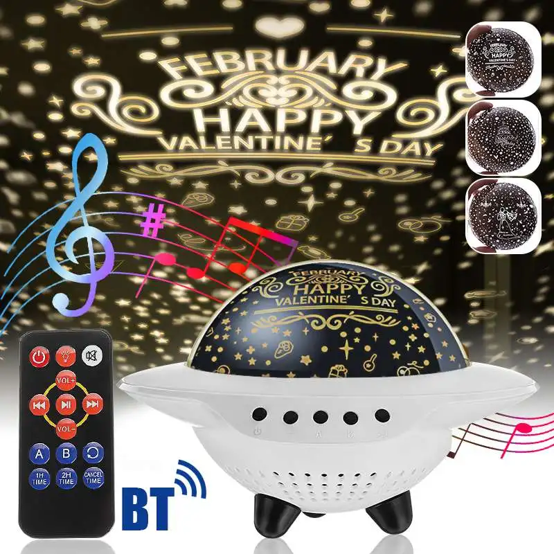 

Starry Star Projection Night Light Colorful LED USB Battery Light Table Lamp Wireless Speaker TF Card AUX Stereo Music Speaker