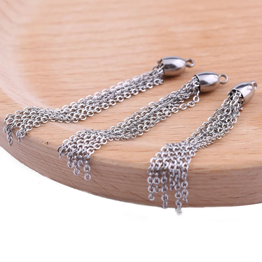 onwear 10pcs stainless steel chain tassel findings for jewelry making