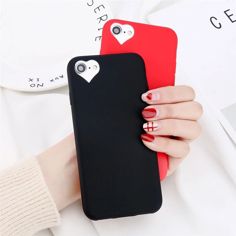 Lovebay чехол для телефона для iPhone 6, 6s, 7, 8 Plus, 5, 5S, SE, модный, карамельный, сплошной цвет, сердце, мягкий силиконовый чехол для iPhone X, чехол для телефона