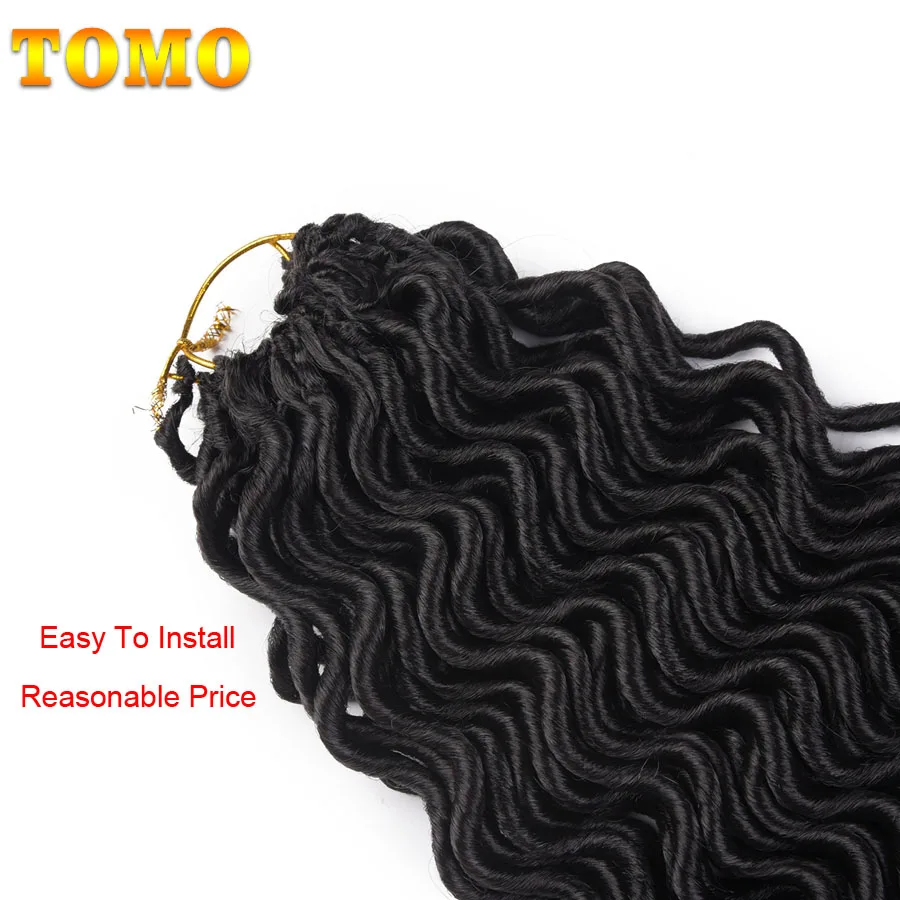 TOMO волосы синтетические Faux locs Curly 24 корня 18 дюймов/упаковка высокотемпературные волокна крючком косы