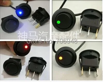 

Green/Blue/Red/Yellow/White Led Light 3pins 12V 16A Car Rocker OFF/ON SPST Switch