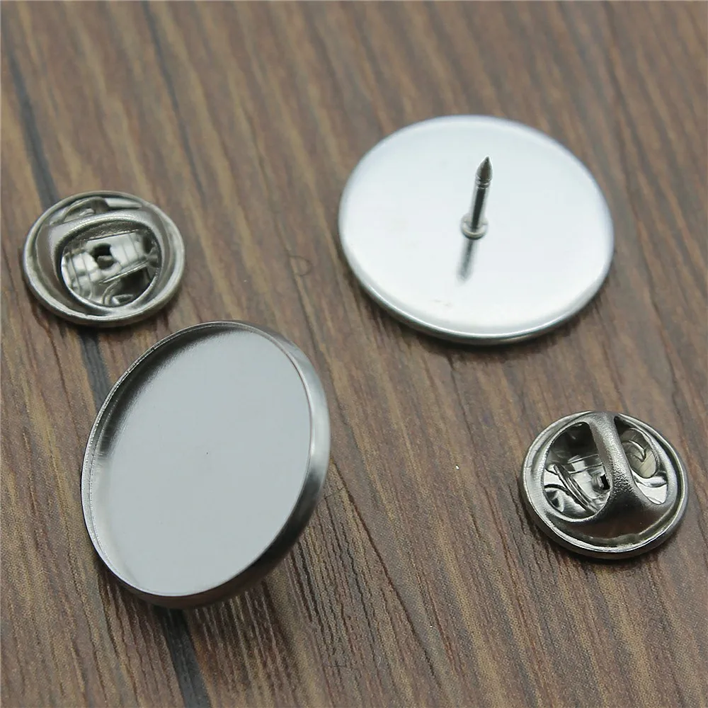 

10sets Fit 12/14/16/18/20mm Stainless Steel Material Brooch Tray Base Back Blank Cufflink Spacer Settings Tie Tack Pins