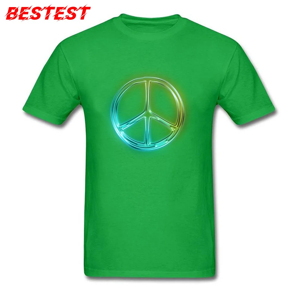 Geek O-Neck T Shirts Lovers Day T Shirt Short Sleeve New Arrival All Cotton Funny Tops & Tees Casual Men Top Quality 0818yglowing green neon icon symbols peace sign  green