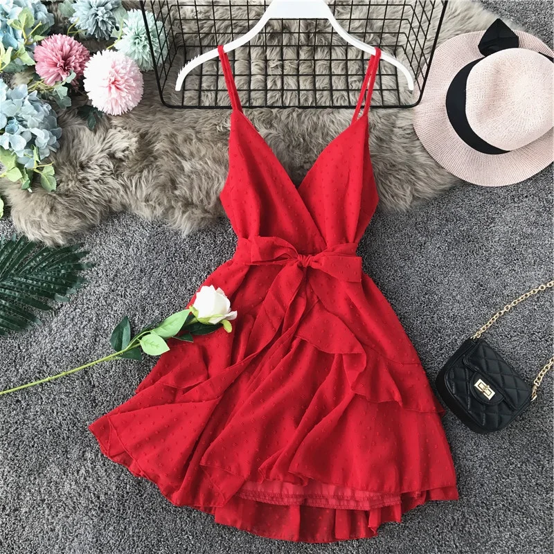 Женское пляжное платье ALPHALMODA Пляжное Платье с открытой спиной и поясом для