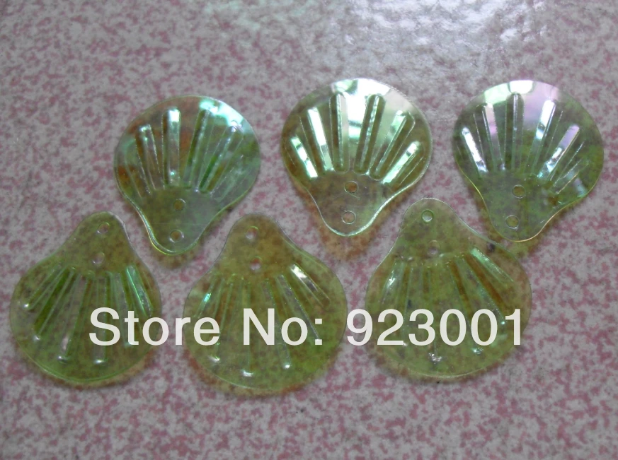 

SALE 50g 20mm Effect Transparent Shell Sequins, Green Iris