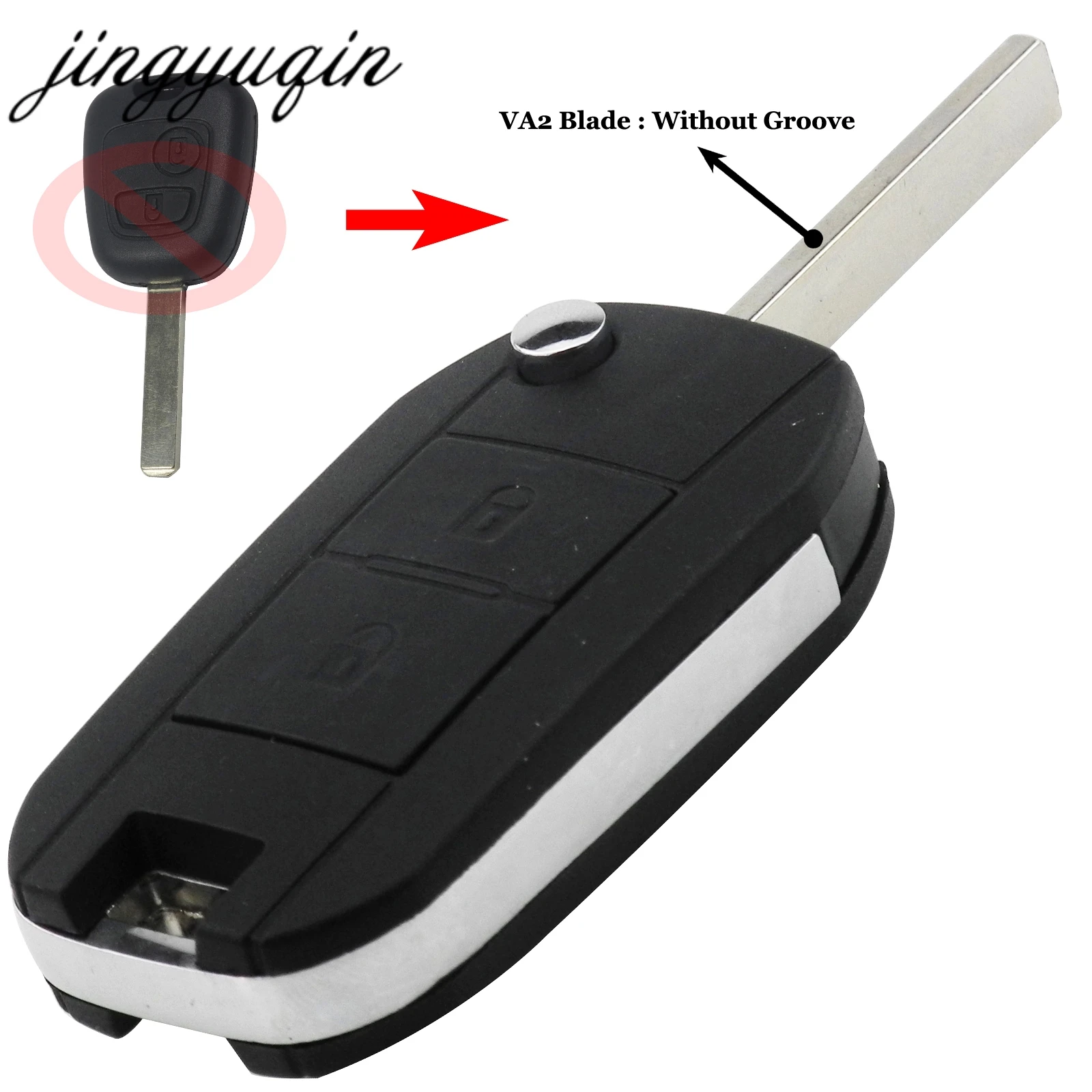 Jingyuqin VA2/HCA Автомобильный откидной Складной Корпус ключа для Peugeot 307 107 207 607 407