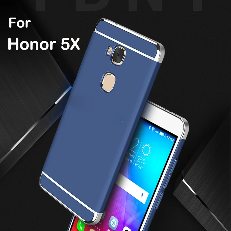 Luxury 3 in 1 Phone Case For Huawei Honor 5X 360 Degree Protect Hard Back Cover Ultra Thin Slim 5 X Women | Мобильные телефоны и