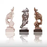 Resin Abstract Craft Figurines Decorative Sculptures Human Model Face with Hand Home Decor Casted Figure Home Study Decorations