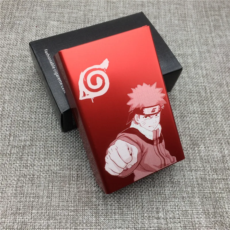 Персональный Uzumaki Naruto алюминиевый сплав модный красивый чехол для сигарет с лазерной резкой Наруто не выцветает портсигар чехол - Цвет: Uzumaki Naruto