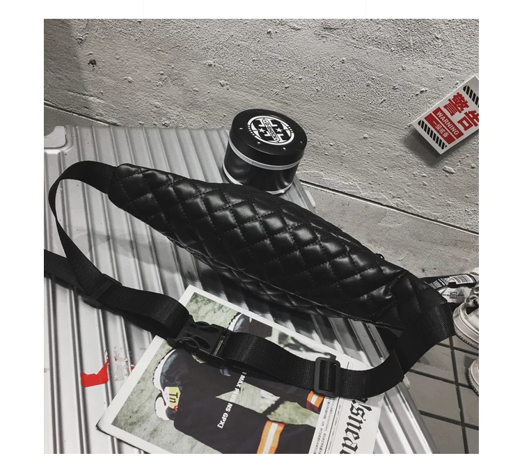 Brand Women Waist Packs Black Pu Leather Fanny Pack Belt Bag Thread Ladies Multifunctional Shopping Travel Waist Bag for Phone_34-1_05