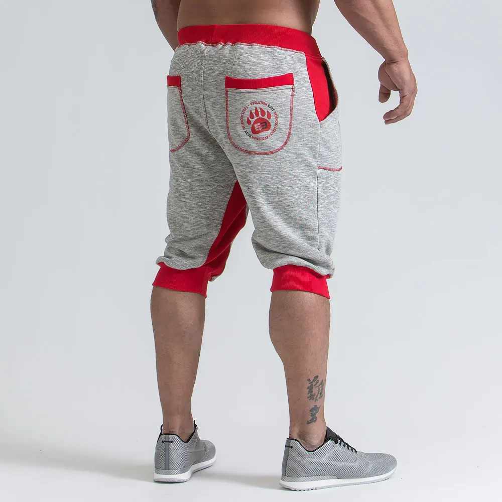 Summer men Leisure Men Knee Length Shorts Color Patchwork Joggers Short Sweatpants Trousers Men Bermuda Shorts roupa masculina