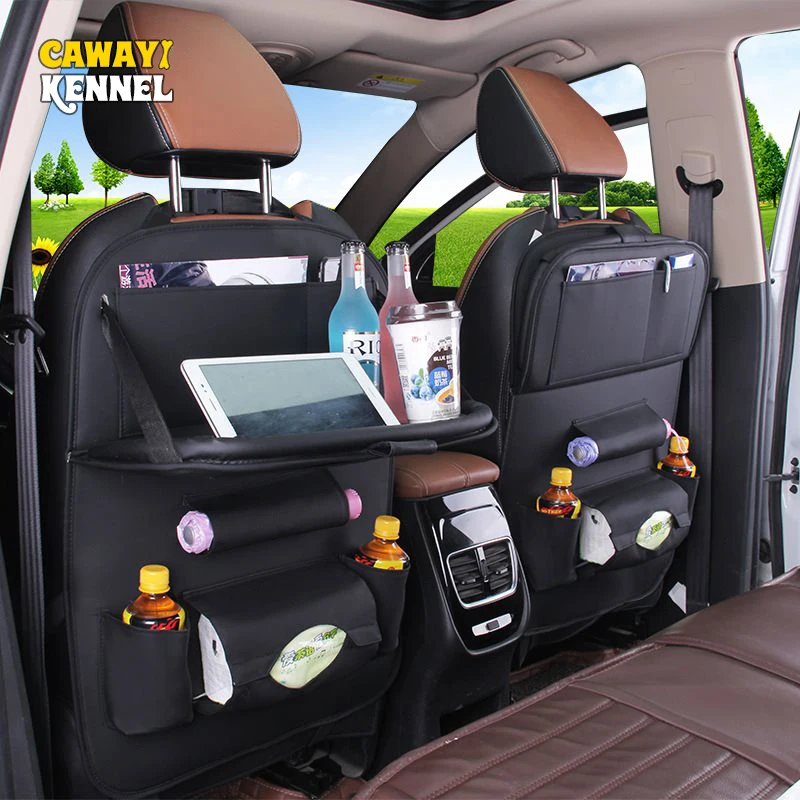

PU Leather Car Back Seat Organizer Car Seat Storage Bag Tray Organisateur Siege Voiture Car Organizer Seat Asiento Almacenaje