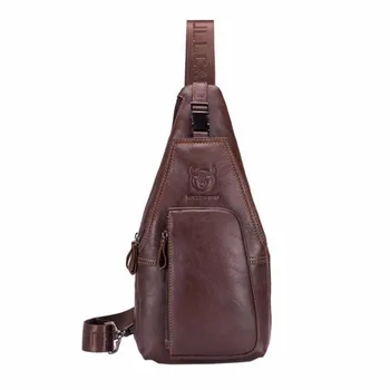 

BULL CAPTAIN Crossbody Bags Men's Chest Bag Designer Messenger Bag Men Leather Shoulder Bag Male Diagonal Pack Travel Package