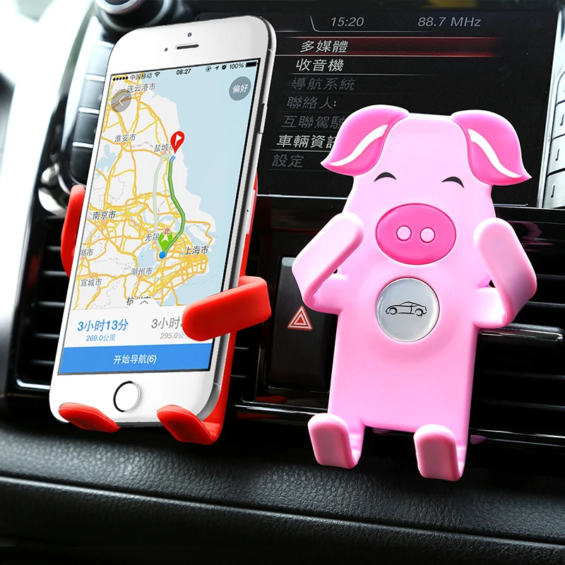 

Fashion cartoon silicone Car mobile phone holder Multifunctional car phone brackets outlet snap-in phone shelves