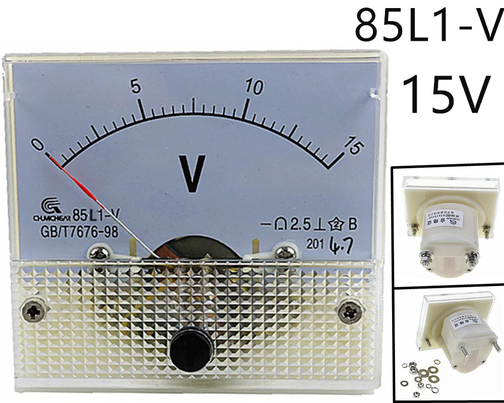 Аналоговый Счетчик переменного тока панель 15 V Вольтметр амметр 85L1 0-15 V датчик