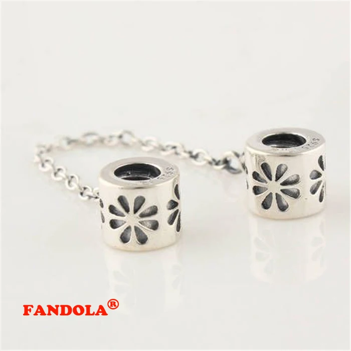 

925 Sterling Silver Screw Lock Safety Chain Charm For Jewelry Making DIY Accessories Fit European Pandora Bracelets SF001-N