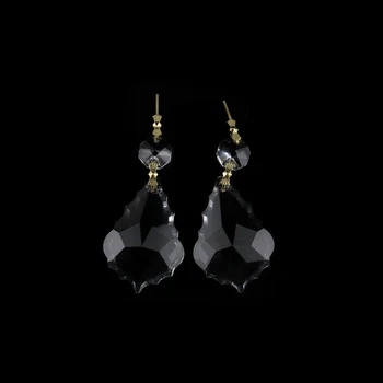 

Gold Hook Maple Leaf Design 100PCS/LOT 50mm Clear Home Decoration Lighting Accessories Crystal Prisms Pendants Chandelier Parts