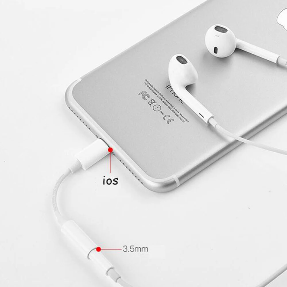 

1pcs 3.5mm Jack Audio Converter For iphone X 8 8 plus 7 7 plus Earphones Headset Music Adapter For IPad Support IOS 11