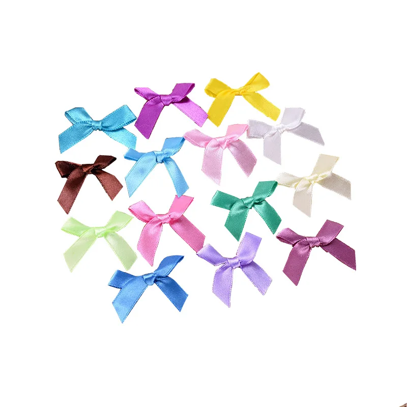 

100Pcs Multi Colors Mini Handmade DIY Satin Ribbon Bow Home Wedding Gifts Box Decoration Crafts Garment Textile Accessory 4*4cm