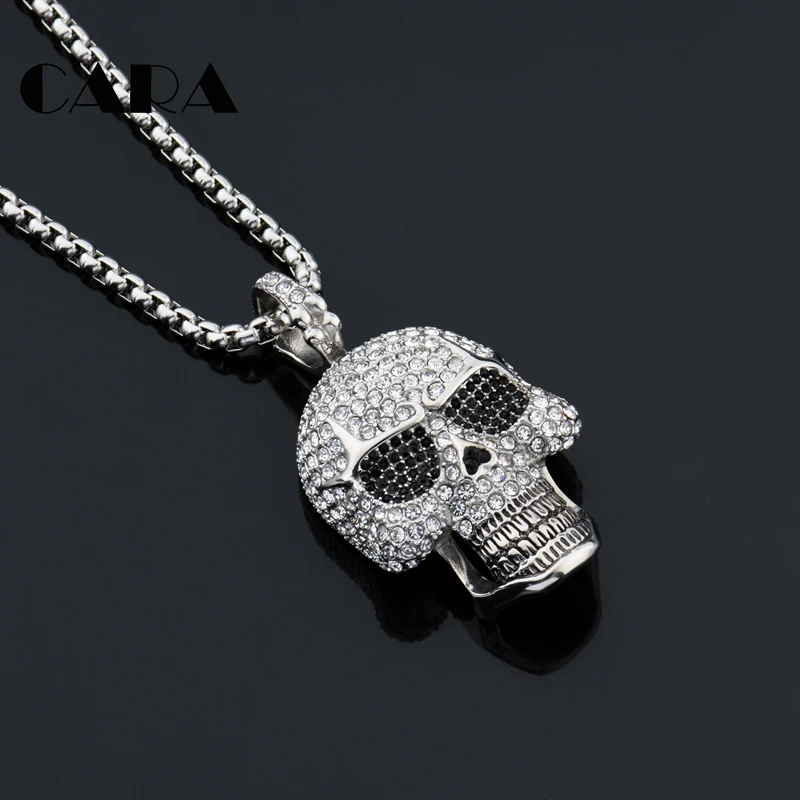 Мужское ожерелье в стиле хип-хоп украшение из нержавеющей стали 316L со стразами и